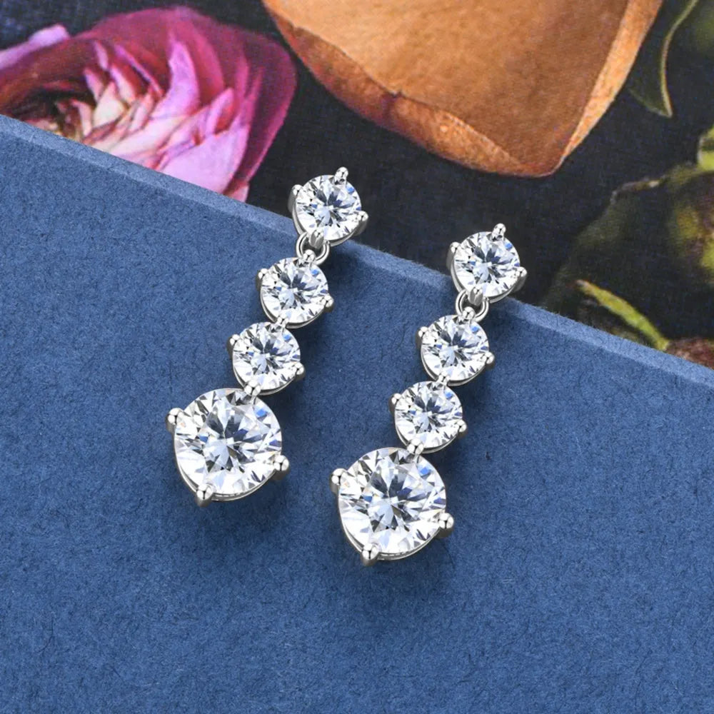 4ct Moissanite Earrings in 925 Sterling Silver