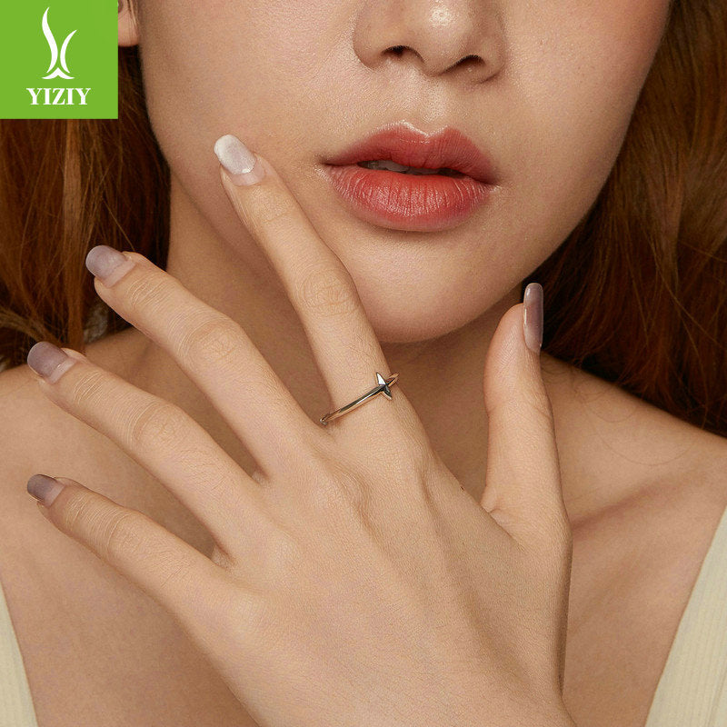 Minimalist Cross Open Ring in 925 Silver