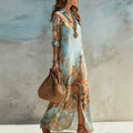 Elegant Spaghetti Strap Ruffle Trim Fitted Vacation Maxi Dress