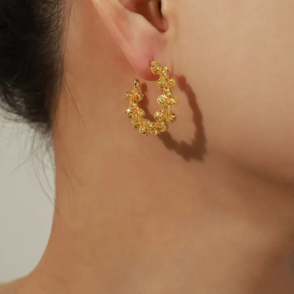 copper C-Hoop Earrings