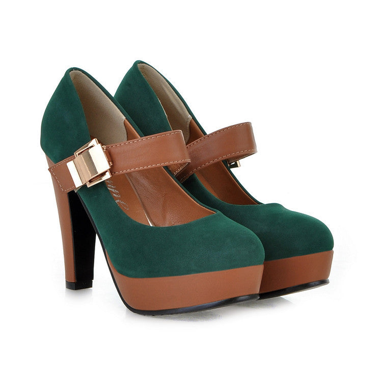 Platform High Heels with Velcro Strap