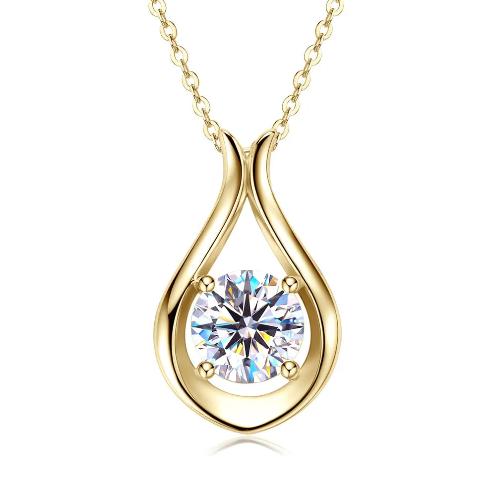 2 Carat Moissanite Pendant Necklace in 925 Silver