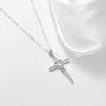 Heart & Cross Pendant Necklace in 925 Silver