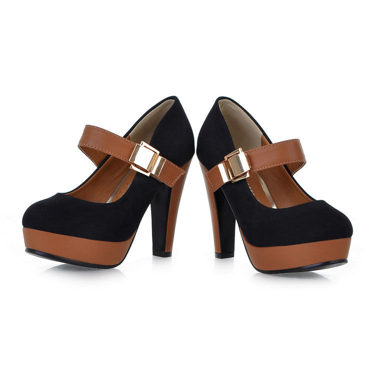 Platform High Heels with Velcro Strap