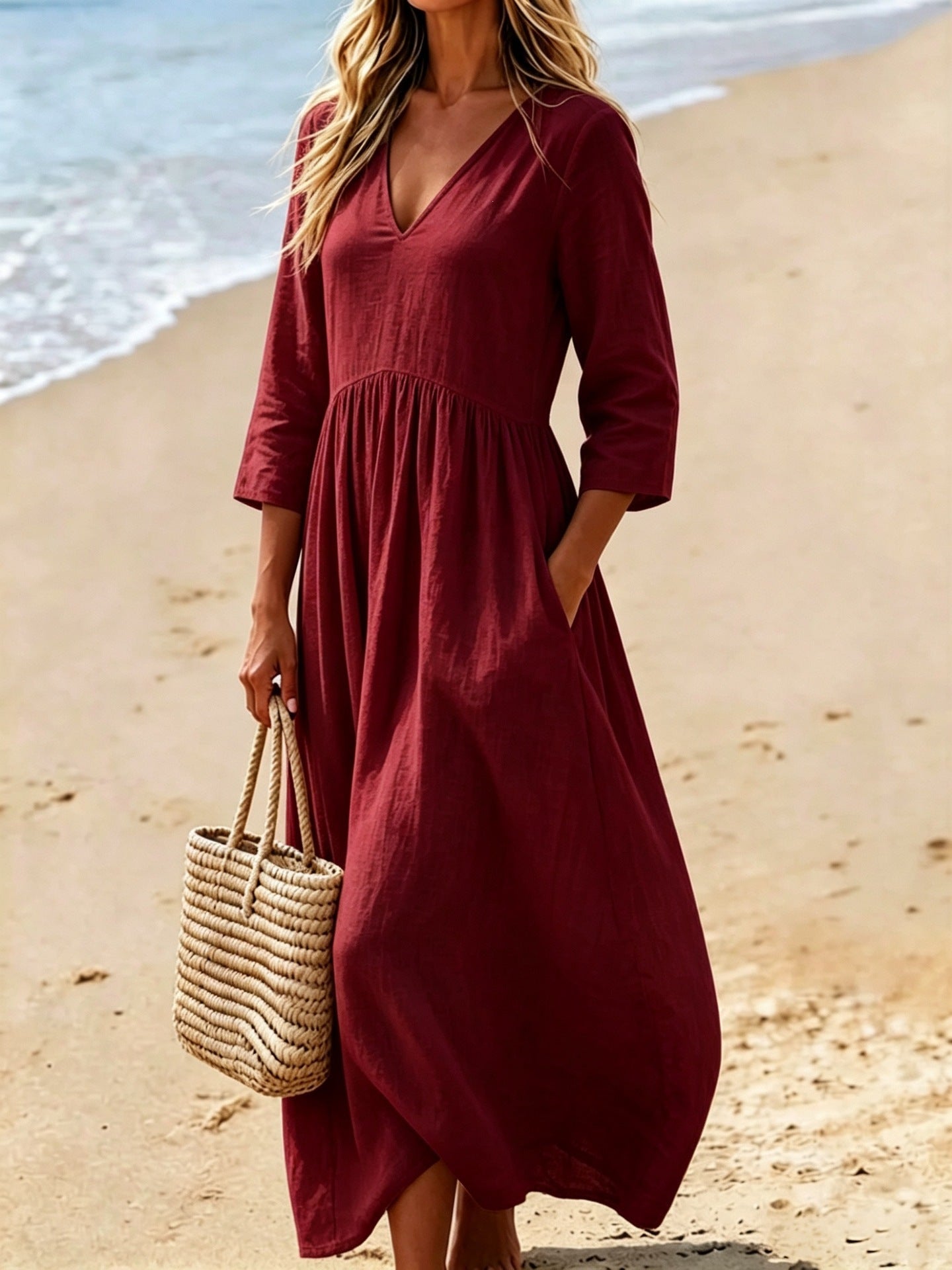 Vintage Floral Lace Patchwork Long Sleeve Fitted Maxi Dress