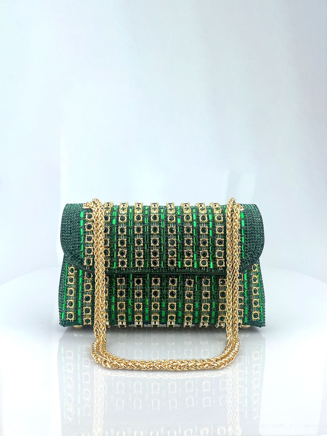 Brooch & Rhinestone Evening Clutch Bag