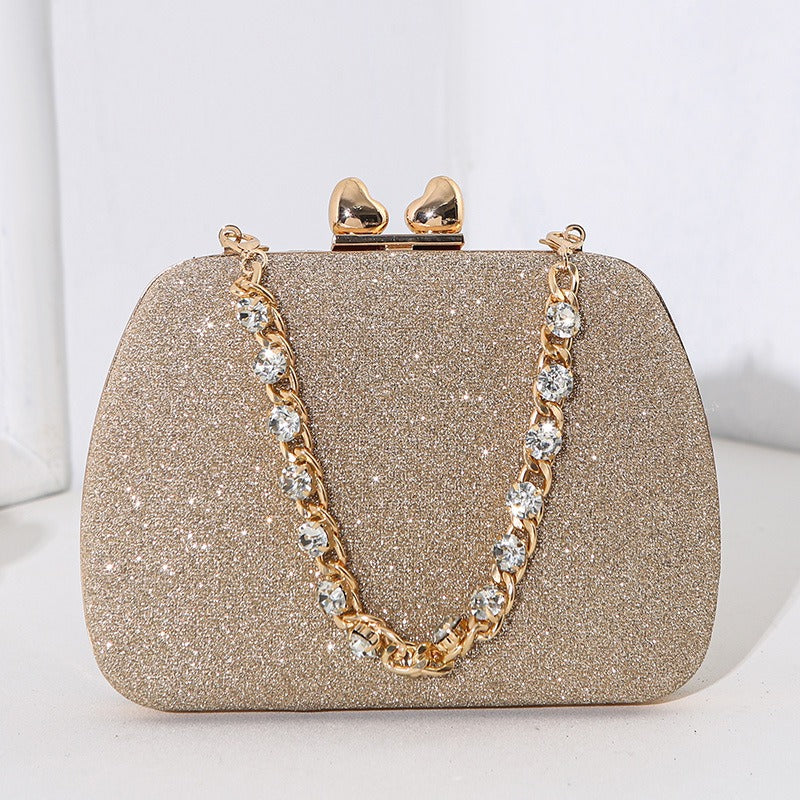Crystal Chain Small Square Crossbody Bag